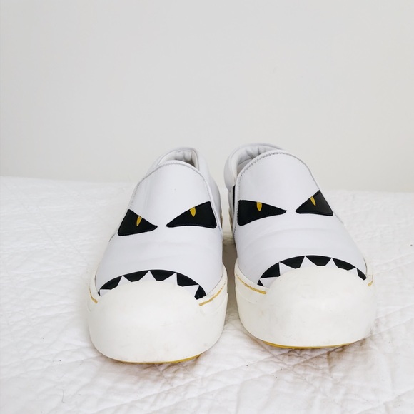fendi white slip on sneakers